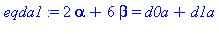 2*alpha+6*beta = d0a+d1a