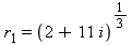 r[1] = (2+11*i)^(1/3)