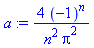 4*(-1)^n/(n^2*Pi^2)