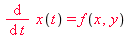 Diff(x(t), t) = f(x, y)