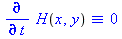 Diff(H(x, y), t) = 0