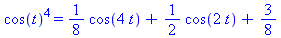 cos(t)^4 = 1/8*cos(4*t)+1/2*cos(2*t)+3/8