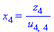 x[4] = z[4]/u[4, 4]