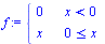 piecewise(`<`(x, 0), 0, `<=`(0, x), x)