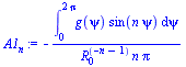 `+`(`-`(`/`(`*`(int(`*`(g(psi), `*`(sin(`*`(n, `*`(psi))))), psi = 0 .. `+`(`*`(2, `*`(Pi))))), `*`(`^`(R[0], `+`(`-`(n), `-`(1))), `*`(n, `*`(Pi))))))