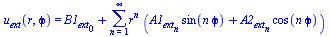 u[ext](r, `ϕ`) = `+`(B1[ext][0], sum(`*`(`^`(r, n), `*`(`+`(`*`(A1[ext][n], `*`(sin(`*`(n, `*`(`ϕ`))))), `*`(A2[ext][n], `*`(cos(`*`(n, `*`(`ϕ`)))))))), n = 1 .. infinity))