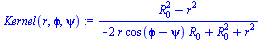 `/`(`*`(`+`(`*`(`^`(R[0], 2)), `-`(`*`(`^`(r, 2))))), `*`(`+`(`-`(`*`(2, `*`(r, `*`(cos(`+`(`ϕ`, `-`(psi))), `*`(R[0]))))), `*`(`^`(R[0], 2)), `*`(`^`(r, 2)))))