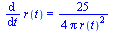 diff(r(t), t) = `+`(`/`(`*`(`/`(25, 4)), `*`(Pi, `*`(`^`(r(t), 2)))))