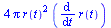 `+`(`*`(4, `*`(Pi, `*`(`^`(r(t), 2), `*`(diff(r(t), t))))))