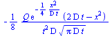 `+`(`-`(`/`(`*`(`/`(1, 8), `*`(Q, `*`(exp(`+`(`-`(`/`(`*`(`/`(1, 4), `*`(`^`(x, 2))), `*`(D, `*`(t)))))), `*`(`+`(`*`(2, `*`(D, `*`(t))), `-`(`*`(`^`(x, 2)))))))), `*`(`^`(t, 2), `*`(D, `*`(`^`(`*`(Pi...