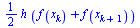 `+`(`*`(`/`(1, 2), `*`(h, `*`(`+`(f(x[k]), f(x[`+`(k, 1)]))))))