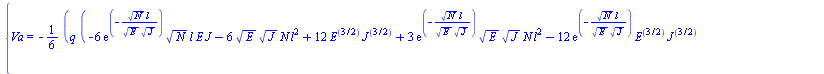 {Va = `+`(`-`(`/`(`*`(`/`(1, 6), `*`(q, `*`(`+`(`-`(`*`(6, `*`(exp(`+`(`-`(`/`(`*`(`^`(N, `/`(1, 2)), `*`(l)), `*`(`^`(E, `/`(1, 2)), `*`(`^`(J, `/`(1, 2)))))))), `*`(`^`(N, `/`(1, 2)), `*`(l, `*`(E, ...