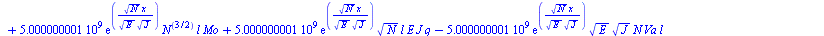 Typesetting:-mprintslash([`:=`(y(x), `+`(`/`(`*`(0.1000000000e-9, `*`(`+`(`*`(5000000001., `*`(exp(`/`(`*`(`^`(N, `/`(1, 2)), `*`(x)), `*`(`^`(E, `/`(1, 2)), `*`(`^`(J, `/`(1, 2)))))), `*`(`^`(N, `/`(...