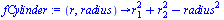 proc (r, radius) options operator, arrow; `+`(`*`(`^`(r[1], 2)), `*`(`^`(r[2], 2)), `-`(`*`(`^`(radius, 2)))) end proc