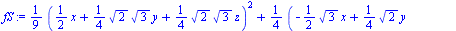 `+`(`*`(`/`(1, 9), `*`(`^`(`+`(`*`(`/`(1, 2), `*`(x)), `*`(`/`(1, 4), `*`(`^`(2, `/`(1, 2)), `*`(`^`(3, `/`(1, 2)), `*`(y)))), `*`(`/`(1, 4), `*`(`^`(2, `/`(1, 2)), `*`(`^`(3, `/`(1, 2)), `*`(z))))), ...