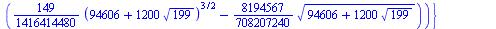 {theta = `+`(`-`(arctan(`+`(`/`(`*`(`/`(1, 2832828960), `*`(`^`(3, `/`(1, 2)), `*`(`^`(`+`(94606, `-`(`*`(1200, `*`(`^`(199, `/`(1, 2)))))), `/`(1, 2)), `*`(`+`(3383520, `-`(`*`(106800, `*`(`^`(199, `...