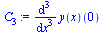 `:=`(C[3], (diff(y(x), `$`(x, 3)))(0))