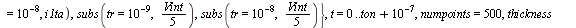 plot({subs(tr = `^`(10, -9), `+`(`*`(`/`(1, 5), `*`(Vint)))), subs(tr = `^`(10, -8), `+`(`*`(`/`(1, 5), `*`(Vint)))), subs(Rg = 1, Cgd = `+`(`*`(5, `*`(`^`(10, -10)))), Cgs = `^`(10, -9), tr = `^`(10,...