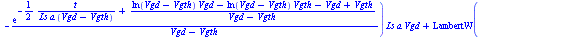 diff(Id(t), t) = `/`(`*`(exp(`/`(`*`(`+`(`-`(`*`(LambertW(`+`(`-`(`/`(`*`(exp(`+`(`-`(`/`(`*`(`/`(1, 2), `*`(t)), `*`(Ls, `*`(a, `*`(`+`(Vgd, `-`(Vgth))))))), `/`(`*`(`+`(`*`(ln(`+`(Vgd, `-`(Vgth))), ...