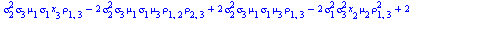 `+`(`/`(`*`(`/`(1, 4), `*`(exp(`+`(`-`(`/`(`*`(`/`(1, 2), `*`(`+`(`*`(`^`(sigma[2], 2), `*`(`^`(sigma[3], 2), `*`(`^`(x[1], 2), `*`(`^`(rho[2, 3], 2))))), `*`(2, `*`(`^`(sigma[2], 2), `*`(`^`(sigma[3]...