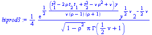 `+`(`/`(`*`(`/`(1, 4), `*`(exp(`+`(`/`(`*`(`/`(1, 2), `*`(`+`(`*`(`^`(t[1], 2)), `-`(`*`(2, `*`(rho, `*`(t[2], `*`(t[1]))))), `*`(`^`(t[2], 2)), `-`(`*`(nu, `*`(`^`(rho, 2)))), nu), `*`(y))), `*`(nu, ...