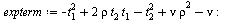 `:=`(expterm, `+`(`-`(`*`(`^`(t[1], 2))), `*`(2, `*`(rho, `*`(t[2], `*`(t[1])))), `-`(`*`(`^`(t[2], 2))), `*`(nu, `*`(`^`(rho, 2))), `-`(nu))); -1; animate(plot3d, [eval(expterm, [nu = 3]), t[1] = -3 ...
