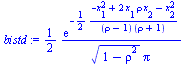 `+`(`/`(`*`(`/`(1, 2), `*`(exp(`+`(`-`(`/`(`*`(`/`(1, 2), `*`(`+`(`-`(`*`(`^`(x[1], 2))), `*`(2, `*`(x[1], `*`(rho, `*`(x[2])))), `-`(`*`(`^`(x[2], 2)))))), `*`(`+`(rho, `-`(1)), `*`(`+`(rho, 1)))))))...