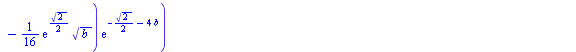 `:=`(D(b)[`/`(1, 4)], `+`(`/`(`*`(8, `*`(`+`(`*`(4, `*`(exp(`+`(`/`(`*`(`^`(2, `/`(1, 2))), `*`(2)), `*`(4, `*`(b)))), `*`(`^`(b, `/`(3, 2))))), `*`(`/`(3, 4), `*`(`*`(exp(`+`(`/`(`*`(`^`(2, `/`(1, 2)...