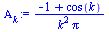 `:=`(Alpha[k], `/`(`*`(`+`(`-`(1), cos(k))), `*`(`^`(k, 2), `*`(Pi))))