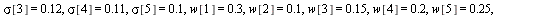 `:=`(Premium, evalf(eval(CBasket, [S[1] = 10, S[2] = 11, S[3] = 12, S[4] = 13, S[5] = 14, sigma[1] = .14, sigma[2] = .13, sigma[3] = .12, sigma[4] = .11, sigma[5] = .1, w[1] = .3, w[2] = .1, w[3] = .1...