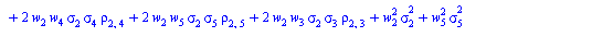 `*`(exp(`+`(`-`(`*`(t, `*`(r))))), `*`(`+`(`-`(`*`(`/`(1, 2), `*`(`+`(`*`(S[1], `*`(w[1])), `*`(S[2], `*`(w[2])), `*`(S[3], `*`(w[3])), `*`(S[4], `*`(w[4])), `*`(S[5], `*`(w[5]))), `*`(exp(`*`(t, `*`(...