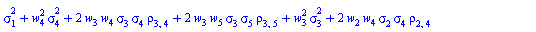 `*`(exp(`+`(`-`(`*`(t, `*`(r))))), `*`(`+`(`-`(`*`(`/`(1, 2), `*`(`+`(`*`(S[1], `*`(w[1])), `*`(S[2], `*`(w[2])), `*`(S[3], `*`(w[3])), `*`(S[4], `*`(w[4])), `*`(S[5], `*`(w[5]))), `*`(exp(`*`(t, `*`(...