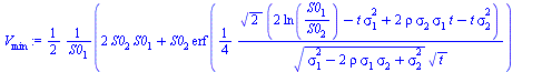 `+`(`/`(`*`(`/`(1, 2), `*`(`+`(`*`(2, `*`(S0[2], `*`(S0[1]))), `*`(S0[2], `*`(erf(`+`(`/`(`*`(`/`(1, 4), `*`(`^`(2, `/`(1, 2)), `*`(`+`(`*`(2, `*`(ln(`/`(`*`(S0[1]), `*`(S0[2]))))), `-`(`*`(t, `*`(`^`...