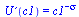 `U?`(c1) = `^`(c1, `+`(`-`(`&sigma;`)))