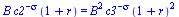 `*`(B, `*`(`^`(c2, `+`(`-`(sigma))), `*`(`+`(1, r)))) = `*`(`^`(B, 2), `*`(`^`(c3, `+`(`-`(`&sigma;`))), `*`(`^`(`+`(1, r), 2))))