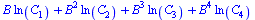 `+`(`*`(B, `*`(ln(C[1]))), `*`(`^`(B, 2), `*`(ln(C[2]))), `*`(`^`(B, 3), `*`(ln(C[3]))), `*`(`^`(B, 4), `*`(ln(C[4]))))