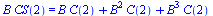 `*`(B, `*`(CS(2))) = `+`(`*`(B, `*`(C(2))), `*`(`^`(B, 2), `*`(C(2))), `*`(`^`(B, 3), `*`(C(2))))