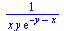 `/`(1, `*`(x, `*`(y, `*`(exp(`+`(`-`(y), `-`(x)))))))