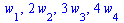 w[1], `+`(`*`(2, `*`(w[2]))), `+`(`*`(3, `*`(w[3]))), `+`(`*`(4, `*`(w[4])))