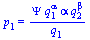 p[1] = `/`(`*`(Psi, `*`(`^`(q[1], alpha), `*`(alpha, `*`(`^`(q[2], beta))))), `*`(q[1]))
