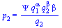 p[2] = `/`(`*`(Psi, `*`(`^`(q[1], alpha), `*`(`^`(q[2], beta), `*`(beta)))), `*`(q[2]))