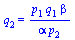 q[2] = `/`(`*`(p[1], `*`(q[1], `*`(beta))), `*`(alpha, `*`(p[2])))