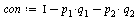 `:=`(con, `+`(Iota, `-`(`*`(p[1], `*`(q[1]))), `-`(`*`(p[2], `*`(q[2])))))