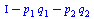 `+`(Iota, `-`(`*`(p[1], `*`(q[1]))), `-`(`*`(p[2], `*`(q[2]))))