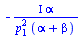 `+`(`-`(`/`(`*`(Iota, `*`(alpha)), `*`(`^`(p[1], 2), `*`(`+`(alpha, beta))))))