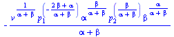 `+`(`-`(`/`(`*`(`^`(v, `/`(1, `*`(`+`(alpha, beta)))), `*`(`^`(p[1], `+`(`-`(`/`(`*`(`+`(`*`(2, `*`(beta)), alpha)), `*`(`+`(alpha, beta)))))), `*`(`^`(alpha, `/`(`*`(beta), `*`(`+`(alpha, beta)))), `...
