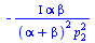 `+`(`-`(`/`(`*`(Iota, `*`(alpha, `*`(beta))), `*`(`^`(`+`(alpha, beta), 2), `*`(`^`(p[2], 2))))))