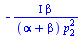 `+`(`-`(`/`(`*`(Iota, `*`(beta)), `*`(`+`(alpha, beta), `*`(`^`(p[2], 2))))))