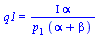 q1 = `/`(`*`(Iota, `*`(alpha)), `*`(p[1], `*`(`+`(alpha, beta))))