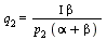 q[2] = `/`(`*`(Iota, `*`(beta)), `*`(p[2], `*`(`+`(alpha, beta))))